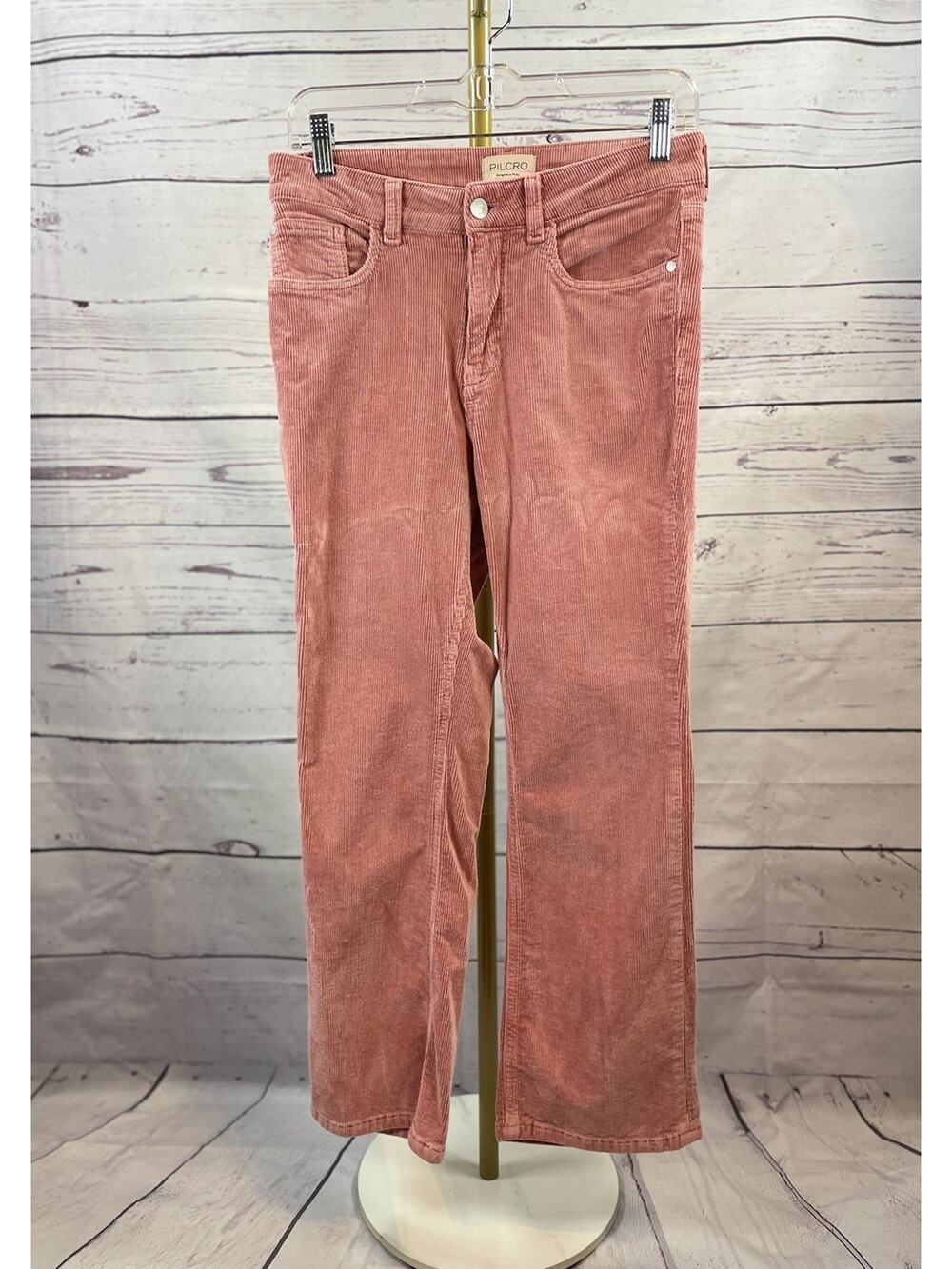 Anthropologie Pilcro Pink Corduroy High Rise Cropped Pants Women’s Size 29
